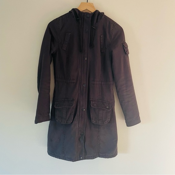 Utility Cotton Jacket Plaid Flannel Gray Mossimo Supply Co. Women’s Size Small - Picture 5 of 13